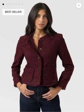 NWT Burgundy Textured Blazer